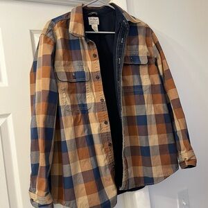 Plaid Flannel Shirt / shirt jacket lined